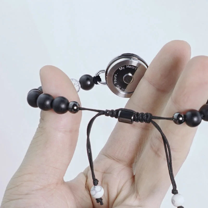 Smart Couple Bracelets with Matching Beads